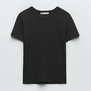 Zara Black Rib T-Shirt
